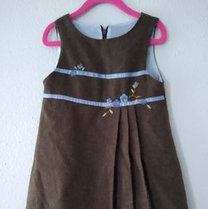 Dark Brown wool dress with baby blue lining.